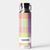 Trendy Moderne Gepersonaliseerde Plaid Waterfles (Achterkant)
