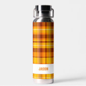 Trendy Moderne Gepersonaliseerde Plaid Waterfles (Achterkant)