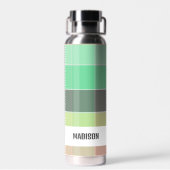 Trendy Moderne Gepersonaliseerde Plaid Waterfles (Achterkant)
