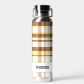 Trendy Moderne Gepersonaliseerde Plaid Waterfles (Achterkant)