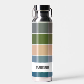 Trendy Moderne Gepersonaliseerde Plaid Waterfles