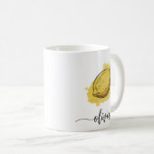 Trendy Moderne Gepersonaliseerde Waterverf Gele Le Koffiemok (Voorkant rechts)