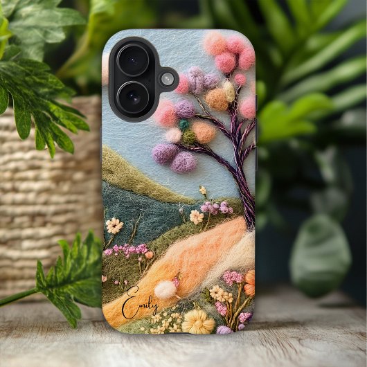 Trendy Moderne Gevoelde Bloemrijke Gepersonaliseer Case-Mate iPhone Case