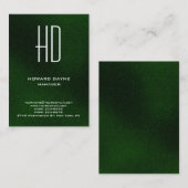 Trendy moderne gewone witte monogram visitekaartje (Voorkant / Achterkant)