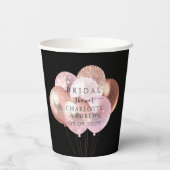 Trendy, moderne, glitterballonnen papieren bekers (Achterkant)