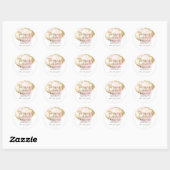 Trendy, moderne, glitterballonnen ronde sticker (Vel)