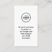Trendy moderne Google Review QR-code bijlage kaart (Achterkant)