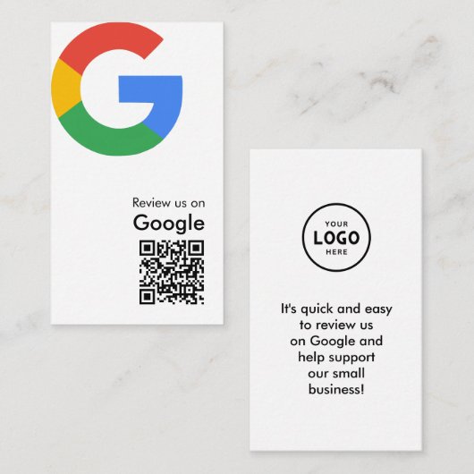 Trendy moderne Google Review QR-code bijlage kaart (Voorkant / Achterkant)