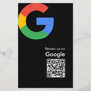 Trendy Moderne Google Review QR Code Flyer
