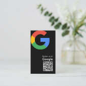 Trendy moderne Google Review QR-code Informatiekaartje (Staand voorkant)