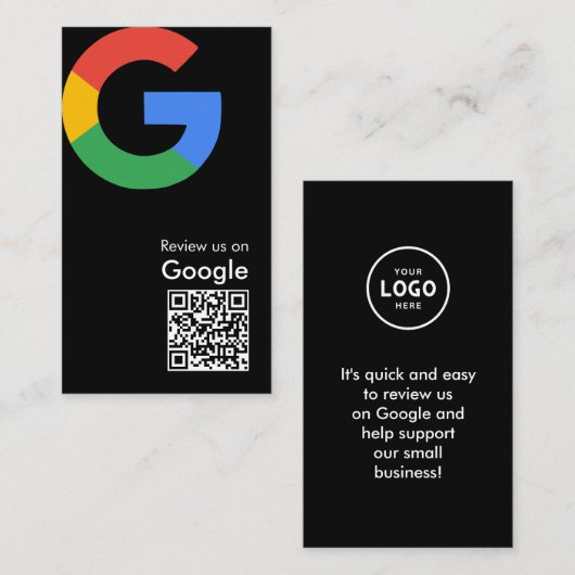 Trendy moderne Google Review QR-code Informatiekaartje (Voorkant / Achterkant)