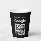 Trendy Moderne Google Review QR Code Papieren Bekers (Voorkant)