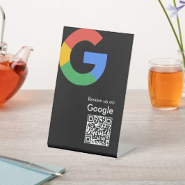 Trendy moderne Google Review QR-code Reclamebord Met Voetstuk