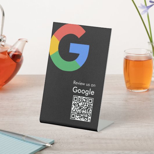 Trendy moderne Google Review QR-code Reclamebord Met Voetstuk (Insitu)