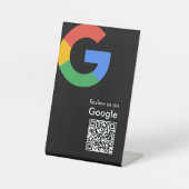 Trendy moderne Google Review QR-code Reclamebord Met Voetstuk (Voorkant)