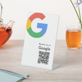 Trendy moderne Google Review QR-code Reclamebord Met Voetstuk