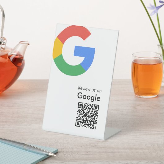 Trendy moderne Google Review QR-code Reclamebord Met Voetstuk (Insitu)