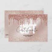 Trendy & Moderne gouden certificaatkaart voor Roos (Voorkant / Achterkant)