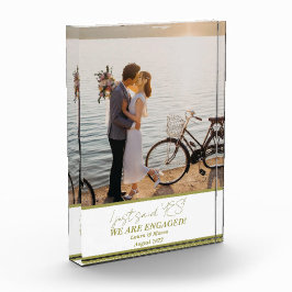 Trendy Moderne Gouden Verlovings Koppel Fotoblok