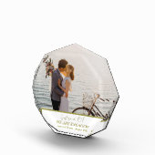 Trendy Moderne Gouden Verlovings Koppel Fotoblok (Rechts)