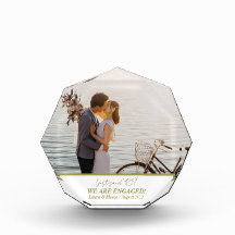Trendy Moderne Gouden Verlovings Koppel Fotoblok