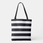 Trendy moderne grafische zwart-wit met gestreept k tote bag (Achterkant)