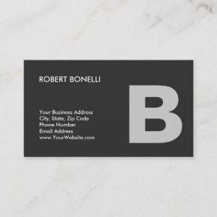 Trendy Moderne Grijze Monogram Zakelijke Kaart Visitekaartje