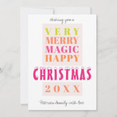 Trendy moderne grote kerstcadeautjes feestdagenkaart (Voorkant)