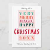 Trendy moderne grote kerstcadeautjes feestdagenkaart (Voorkant)