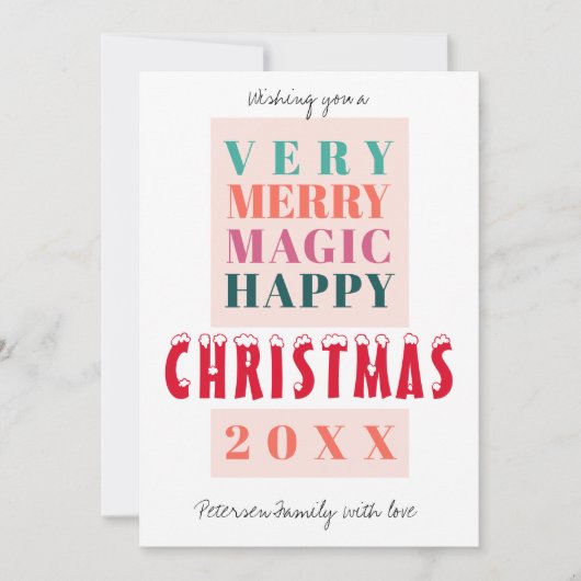 Trendy moderne grote kerstcadeautjes feestdagenkaart (Voorkant)