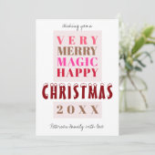 Trendy moderne grote kerstcadeautjes feestdagenkaart (Staand voorkant)