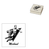 trendy moderne handbalspeler gepersonaliseerd rubberstempel (Gestempeld)