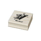 trendy moderne handbalspeler gepersonaliseerd rubberstempel (Stempel)
