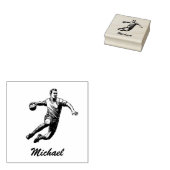  trendy moderne handbalspeler gepersonaliseerd rubberstempel (Gestempeld)