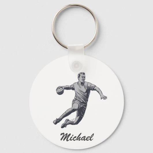  trendy moderne handbalspeler gepersonaliseerd sleutelhanger (Voorkant)