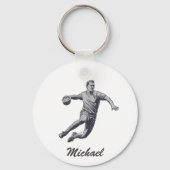  trendy moderne handbalspeler gepersonaliseerd sleutelhanger (Achterkant)