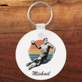 trendy moderne handbalspeler gepersonaliseerd sleutelhanger (Achterkant)