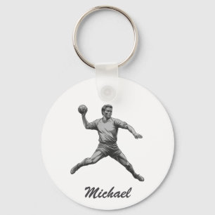  trendy moderne handbalspeler gepersonaliseerd sleutelhanger