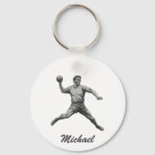  trendy moderne handbalspeler gepersonaliseerd sleutelhanger (Achterkant)