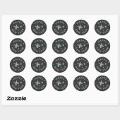Trendy moderne handgeschreven gelukkig nieuwjaar s ronde sticker (Vel)