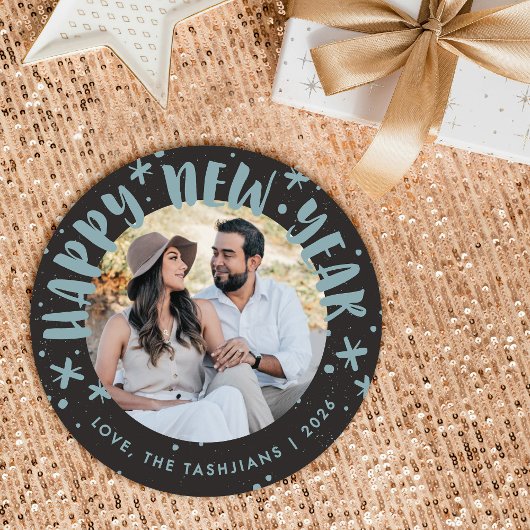 Trendy moderne handgeschreven nieuwjaarskaart kaart