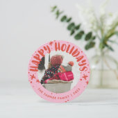 Trendy Moderne Handgeschreven Vakantiefotokaart Kaart (Staand voorkant)