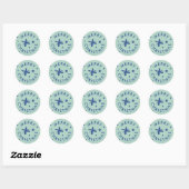 Trendy moderne handgeschreven vrolijk kerstfeest s ronde sticker (Vel)