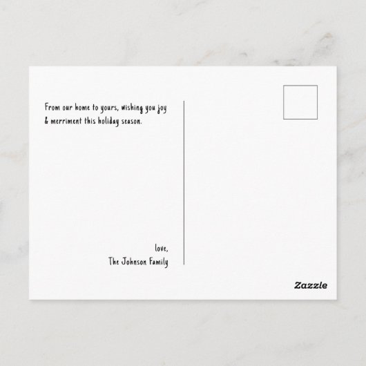 Trendy moderne handgetekende budget zwart-wit Xmas Briefkaart (Achterkant)