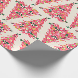 Trendy moderne heldere kleur feestelijke kerstboom cadeaupapier