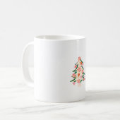 Trendy moderne heldere kleur feestelijke kerstboom koffiemok (Voorkant links)