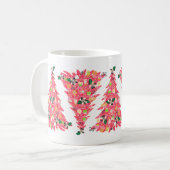 Trendy moderne heldere kleur feestelijke kerstboom koffiemok (Voorkant links)