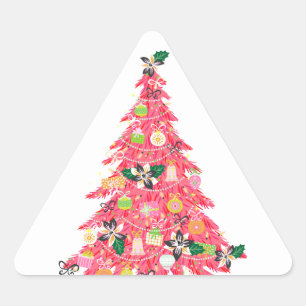 Trendy moderne heldere kleur feestelijke kerstboom sticker