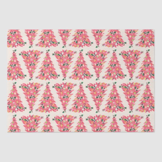 Trendy moderne heldere kleur feestelijke kerstboom tissuepapier (Voorkant)