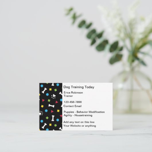Trendy moderne hondenhoektraining visitekaartje (Staand voorkant)